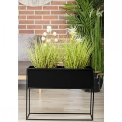 Kwietnik stojący skrzynia czarna 50 cm LOFT * HowHomely Outlet