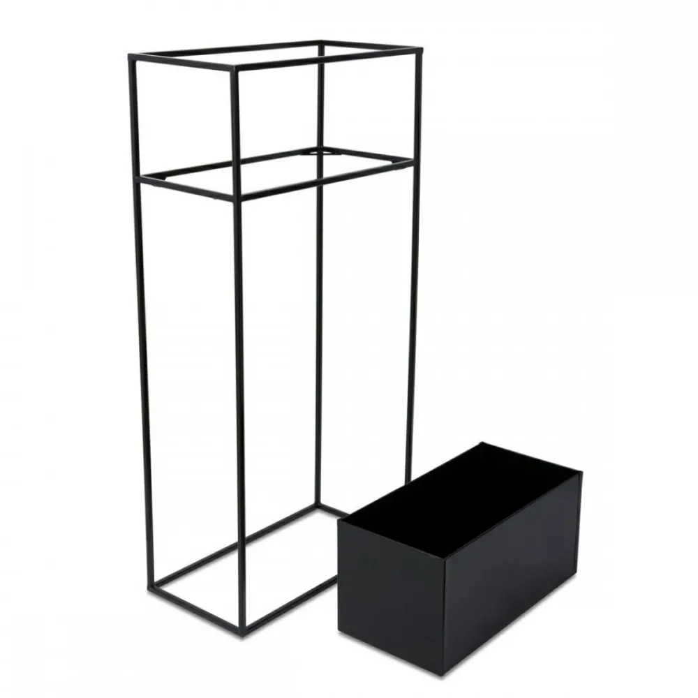 Kwietnik stojący skrzynia czarny 90 cm LOFT * HowHomely Best