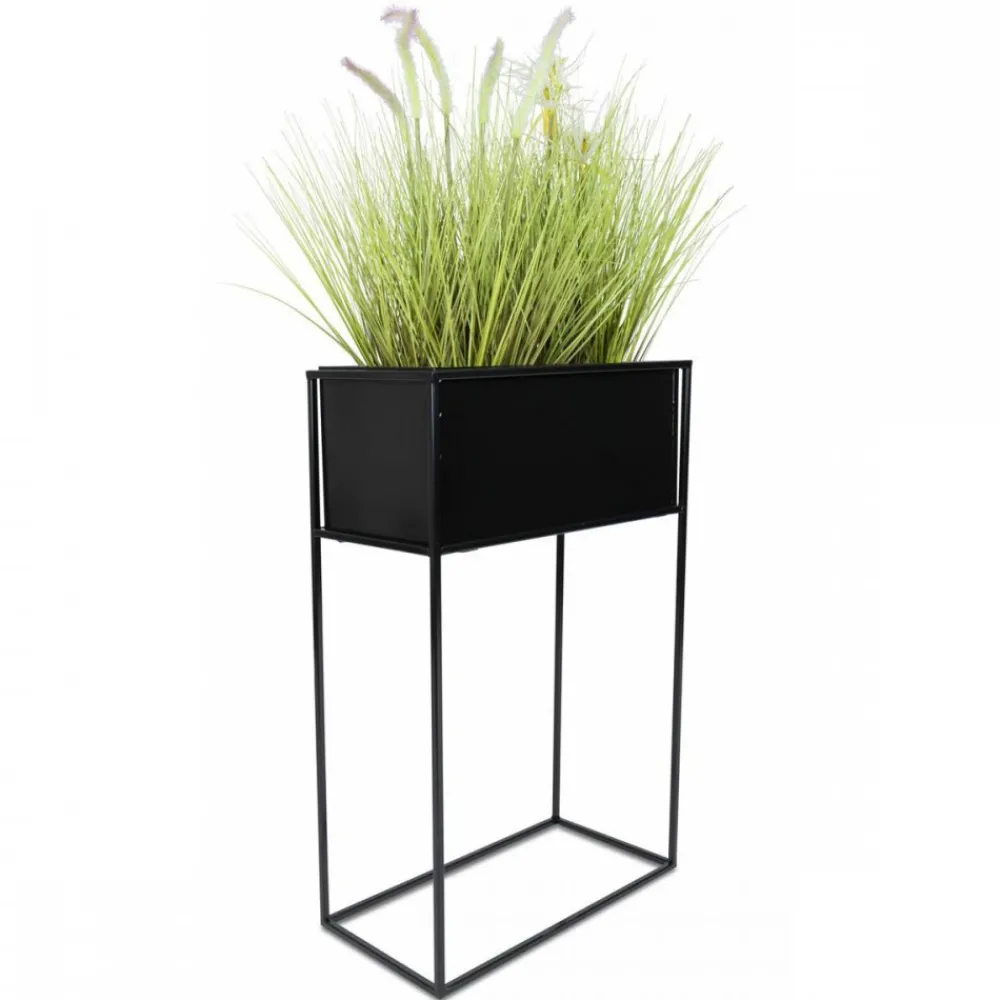 Kwietnik stojący skrzynia czarny 70 cm LOFT * HowHomely Clearance