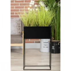 Kwietnik stojący skrzynia czarny 70 cm LOFT * HowHomely Clearance