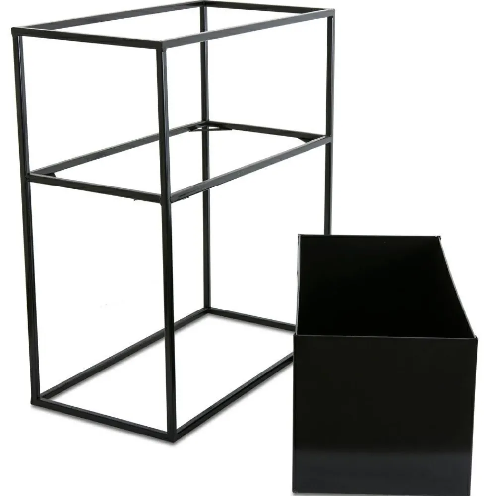Kwietnik stojący skrzynia czarny 50 cm LOFT * HowHomely Best
