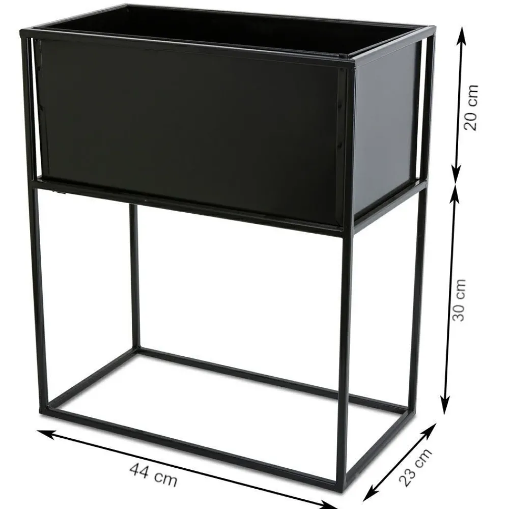 Kwietnik stojący skrzynia czarny 50 cm LOFT * HowHomely Best