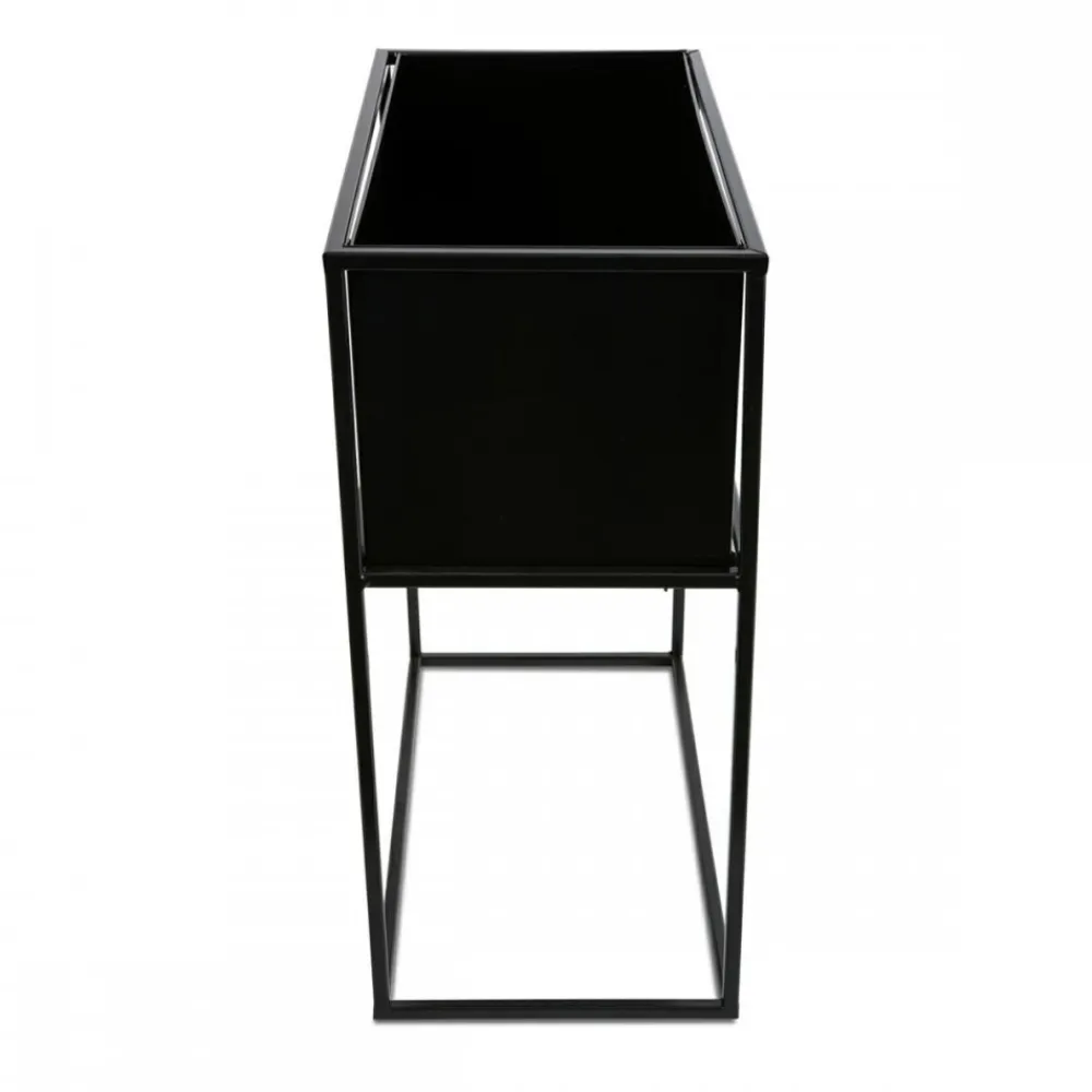 Kwietnik stojący skrzynia czarny 50 cm LOFT * HowHomely Best