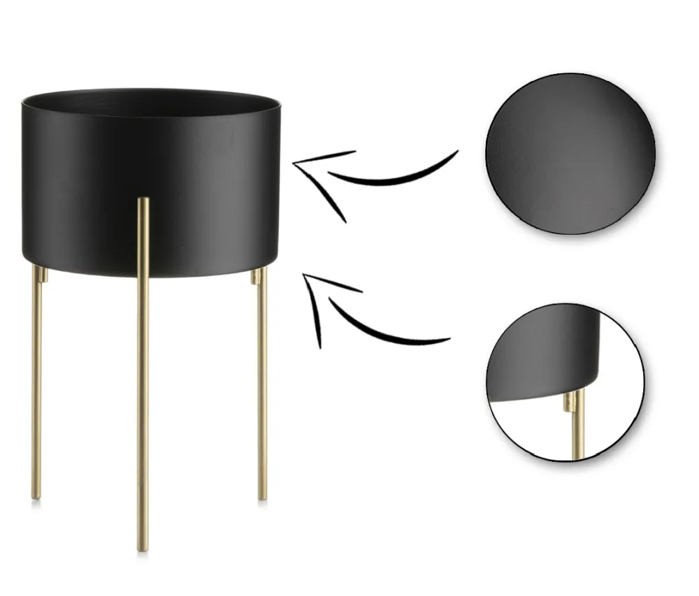 Kwietnik stojący stojak 20 cm metal LOFT * HowHomely Online