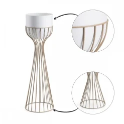 Kwietnik stojący z białą osłonką 68 cm taupe * HowHomely Clearance