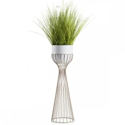 Kwietnik stojący z białą osłonką 68 cm taupe * HowHomely Clearance