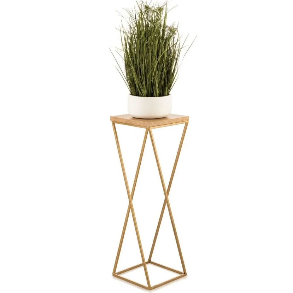 Kwietnik stojący złoty na kwiaty 70 cm metal GLAMOUR * HowHomely Hot