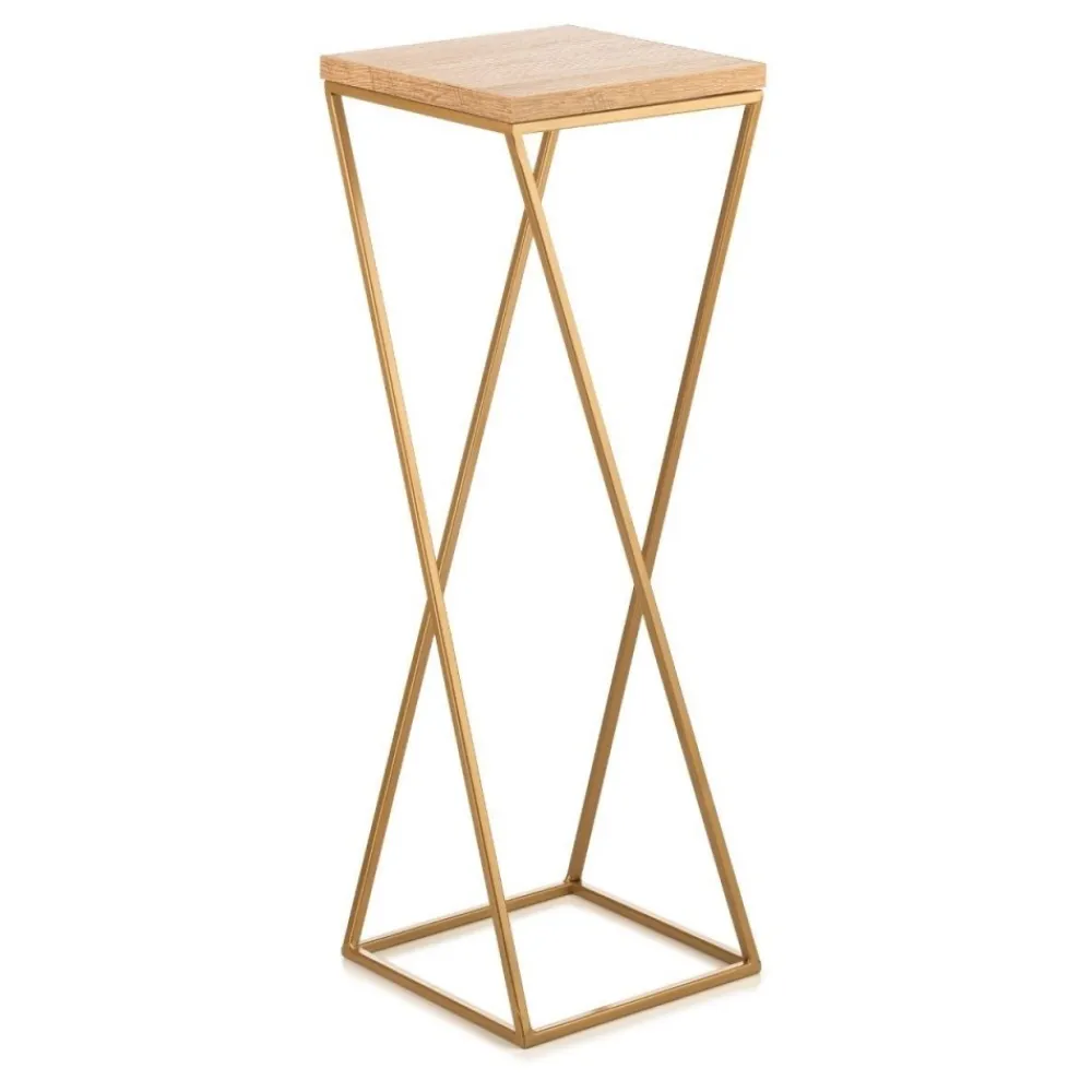 Kwietnik stojący złoty na kwiaty 70 cm metal GLAMOUR * HowHomely Hot