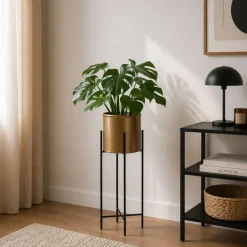 Kwietnik z osłonka 75 cm czarno złoty GALMOUR * HowHomely Outlet