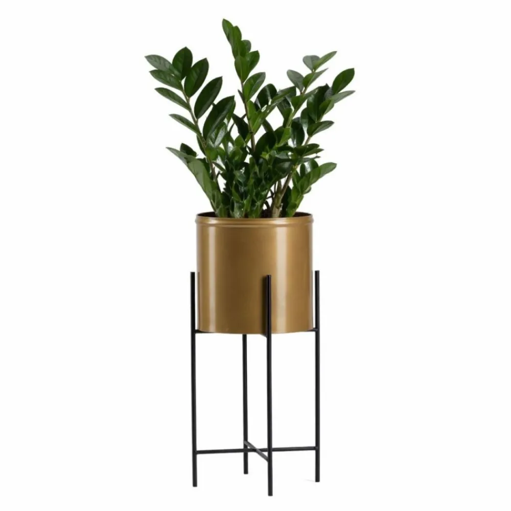 Kwietnik z osłonka 55 cm czarno złoty GLAMOUR * HowHomely Outlet