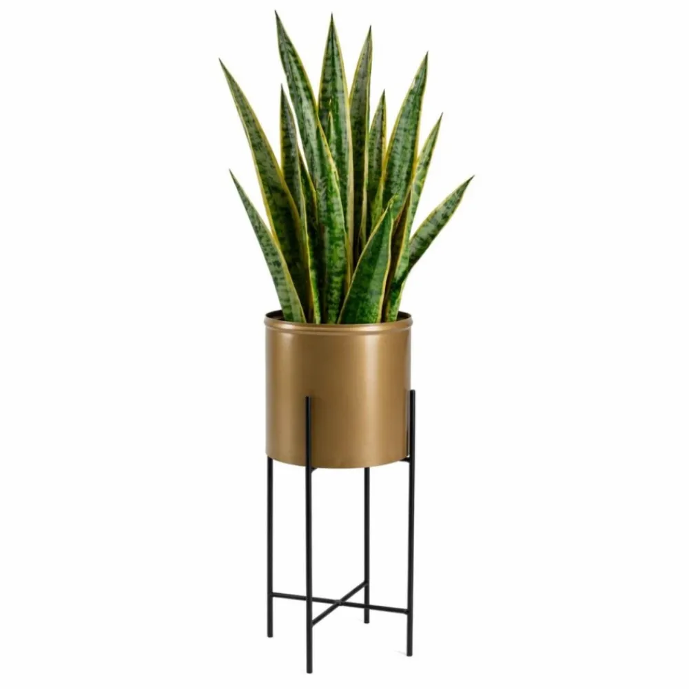 Kwietnik z osłonka 55 cm czarno złoty GLAMOUR * HowHomely Outlet