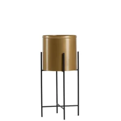 Kwietnik z osłonka 55 cm czarno złoty GLAMOUR * HowHomely Outlet