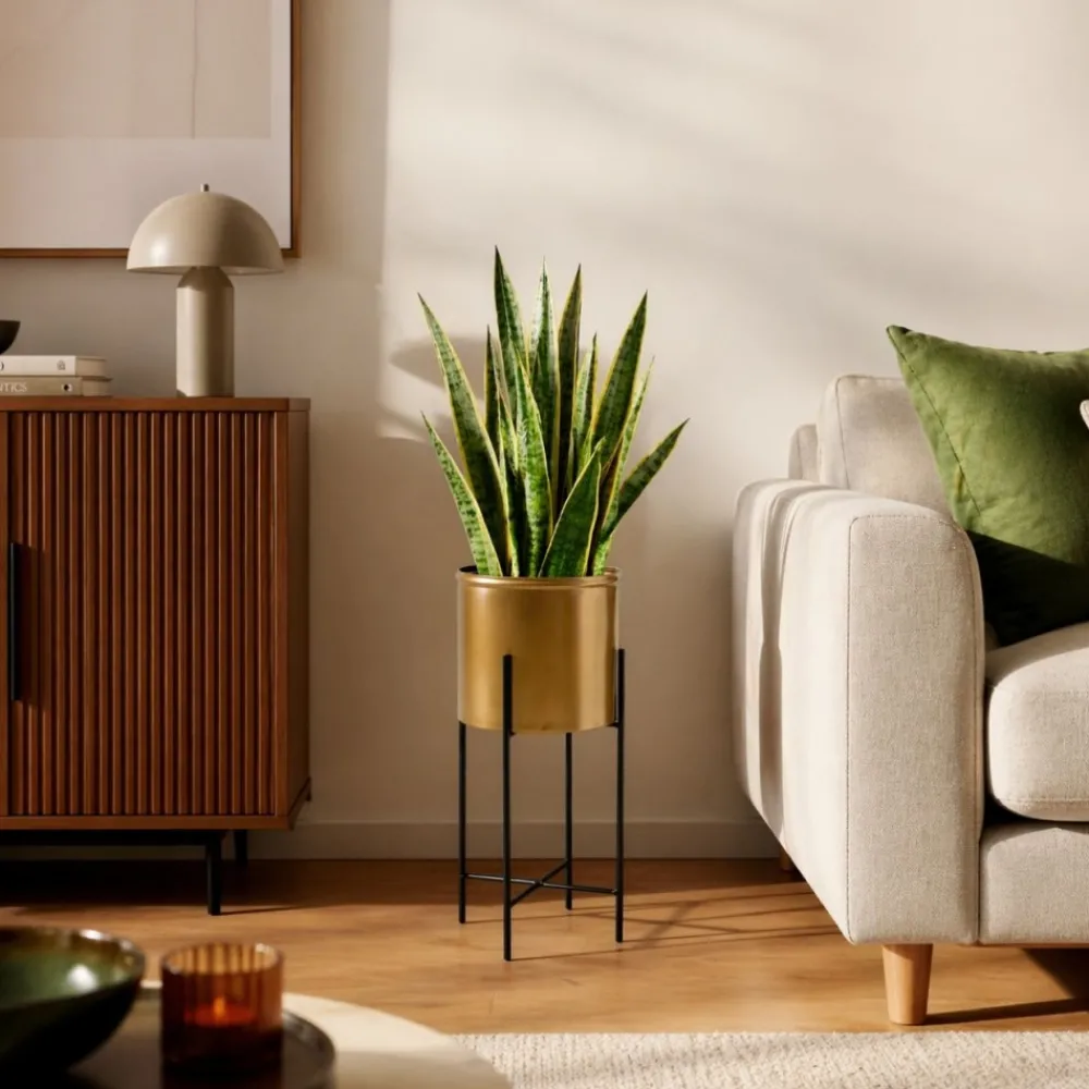 Kwietnik z osłonka 55 cm czarno złoty GLAMOUR * HowHomely Outlet