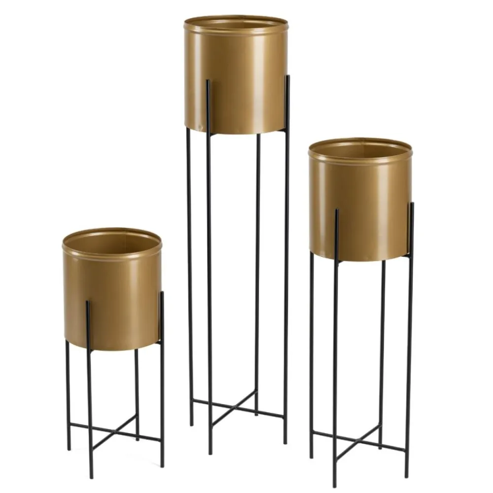 Kwietnik z osłonka 55 cm czarno złoty GLAMOUR * HowHomely Outlet