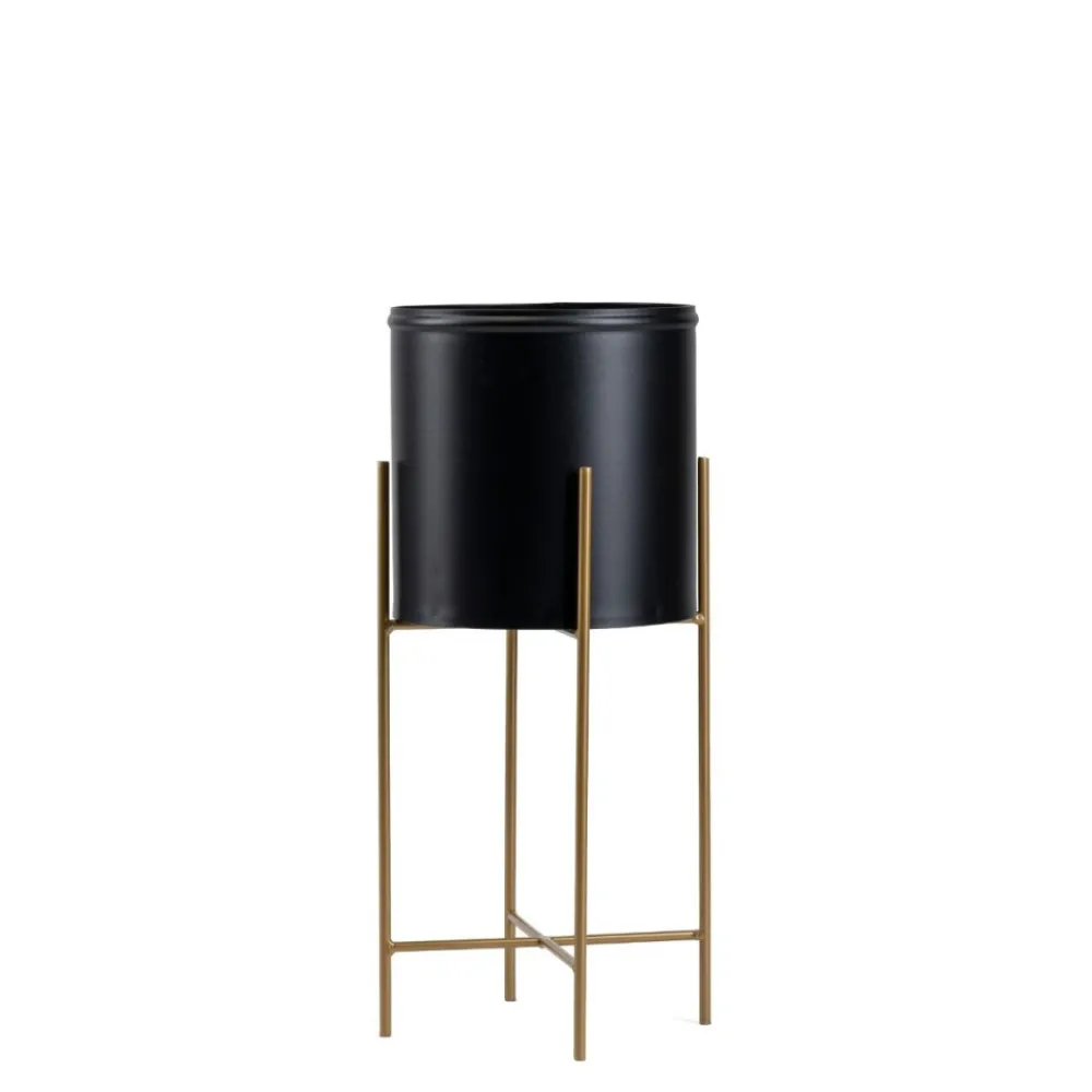Kwietnik z osłonka 55 cm złoto czarny LOFT * HowHomely Online
