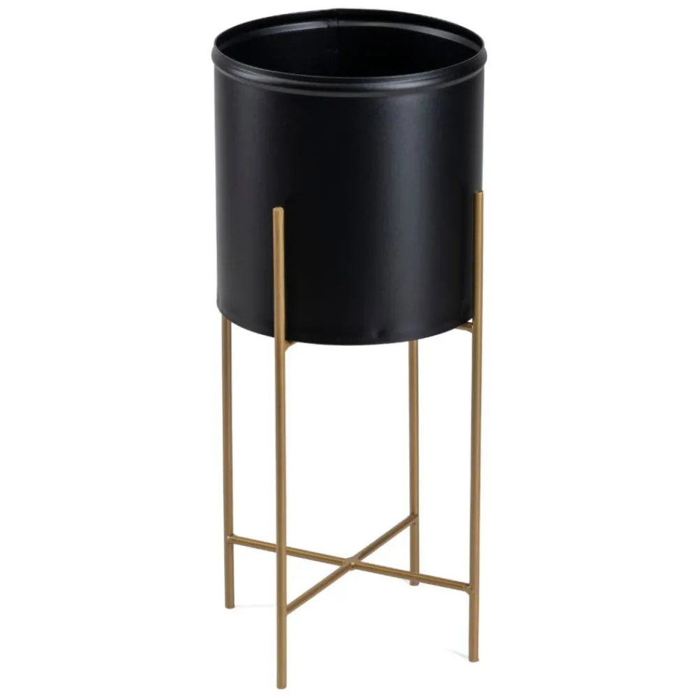 Kwietnik z osłonka 55 cm złoto czarny LOFT * HowHomely Online