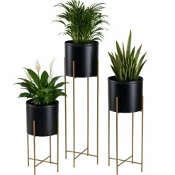 Kwietnik z osłonka 55 cm złoto czarny LOFT * HowHomely Online
