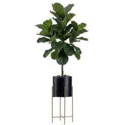Kwietnik z osłonka 55 cm złoto czarny LOFT * HowHomely Online