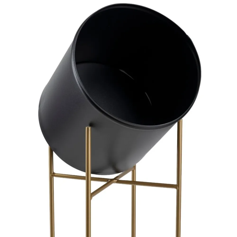 Kwietnik z osłonka 55 cm złoto czarny LOFT * HowHomely Online