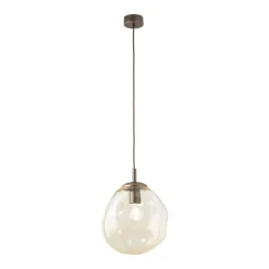 Lampa beżowa LAVA M brązowa 1xE27