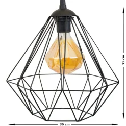 Lampa geometryczna Diamond czarna 25 cm