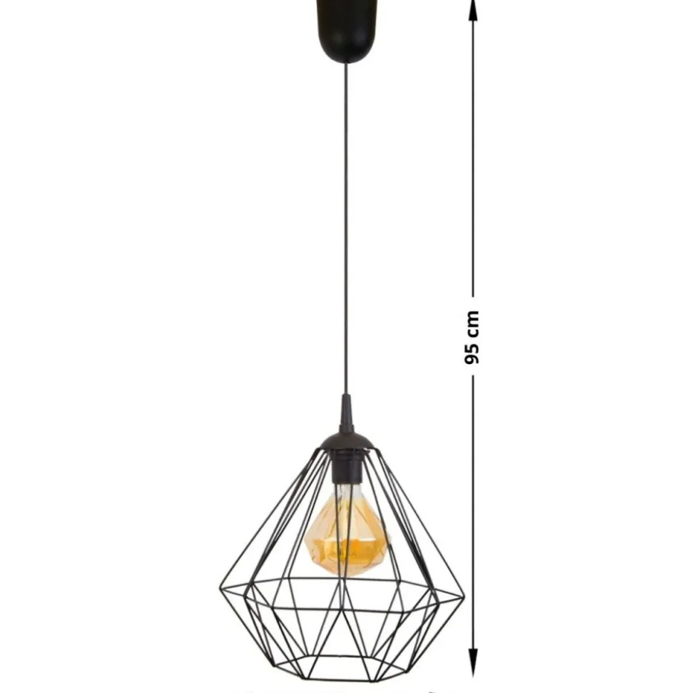 Lampa geometryczna Diamond czarna 25 cm