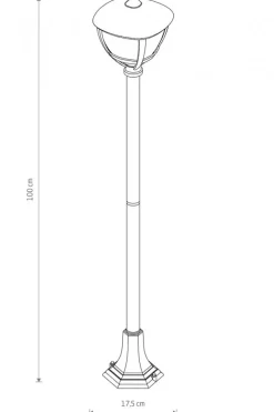 Lampa Ogrodowa AMELIA Czarny Szklany Klosz 1xE27 IP44 100cm