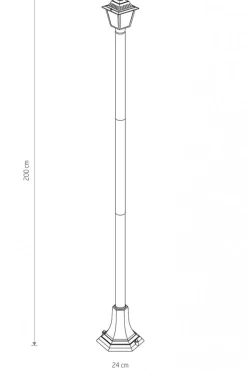 Lampa Ogrodowa ANA Czarny Szklany Klosz 1xE27 IP44 200 cm