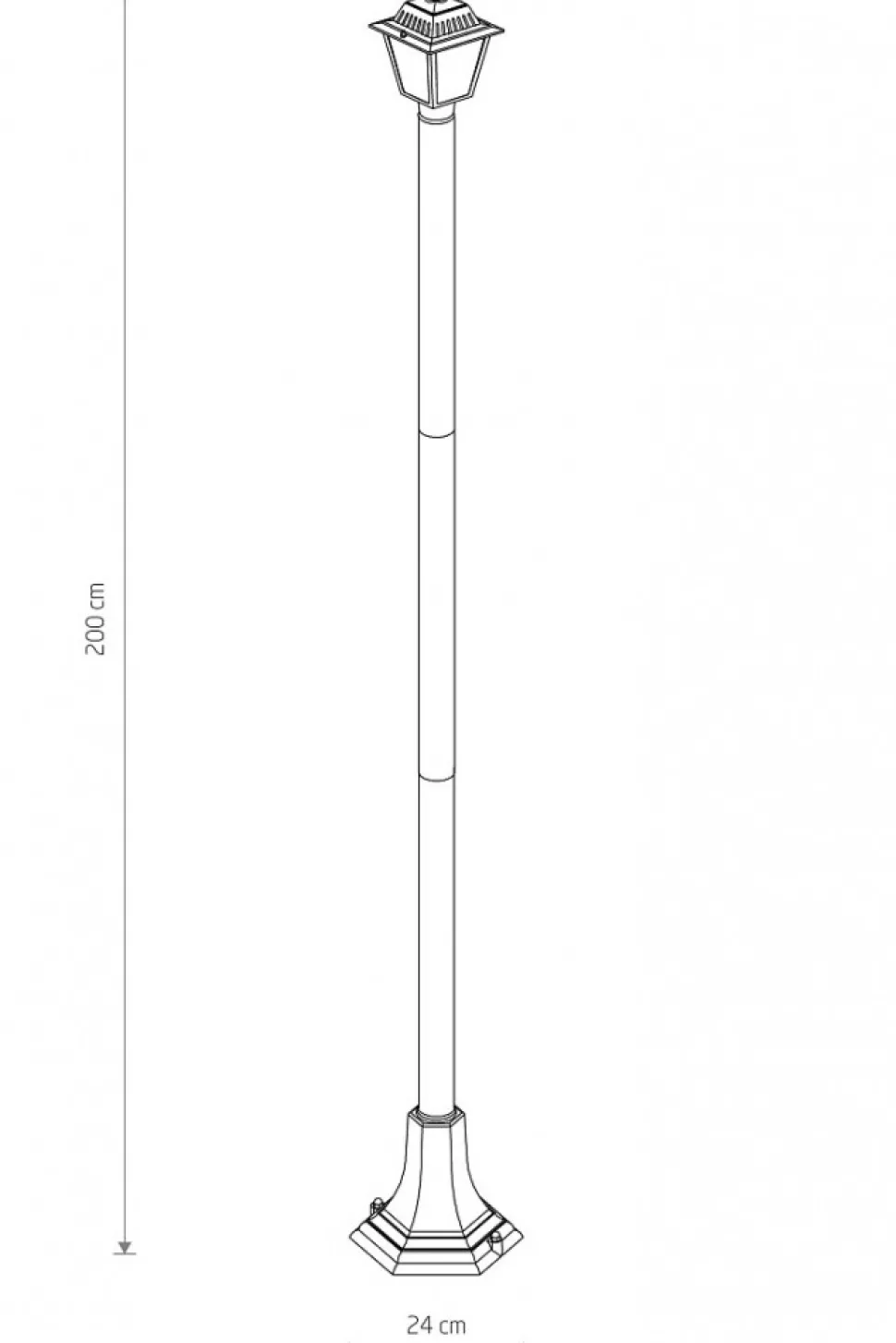 Lampa Ogrodowa ANA Czarny Szklany Klosz 1xE27 IP44 200 cm