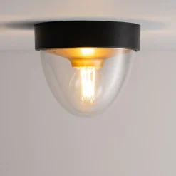 Lampa Ogrodowa NOOK Czarny Złoty 1xE27 IP44 Czujnik Ruchu