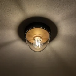 Lampa Ogrodowa NOOK Czarny Złoty 1xE27 IP44 Czujnik Ruchu