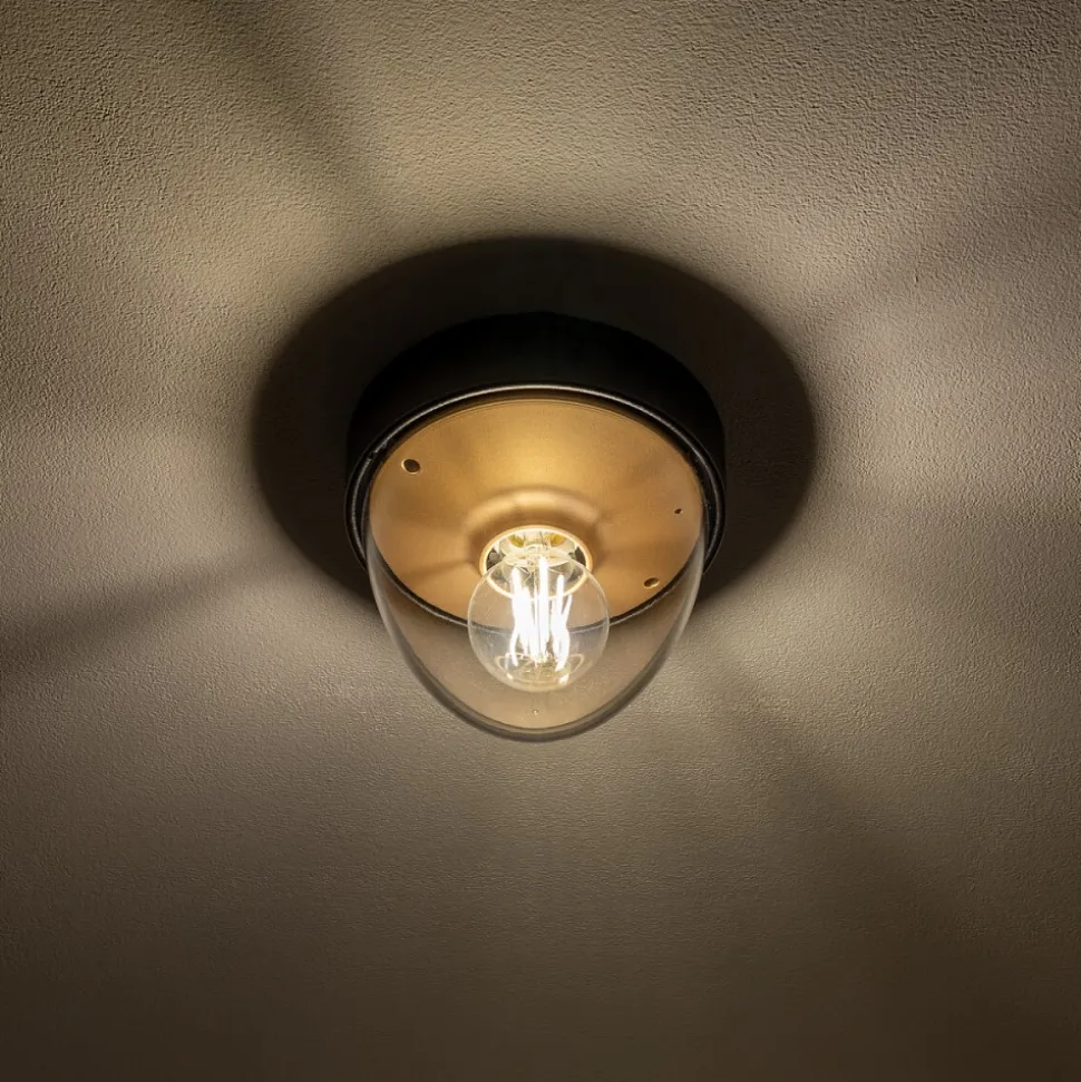 Lampa Ogrodowa NOOK Czarny Złoty 1xE27 IP44 Czujnik Ruchu