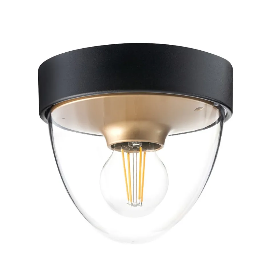 Lampa Ogrodowa NOOK Czarny Złoty 1xE27 IP44 Czujnik Ruchu