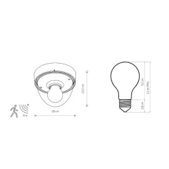 Lampa Ogrodowa NOOK Czarny Złoty 1xE27 IP44 Czujnik Ruchu