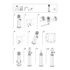 Lampa Ogrodowa OIR Czarny 1xE27 IP44 65cm