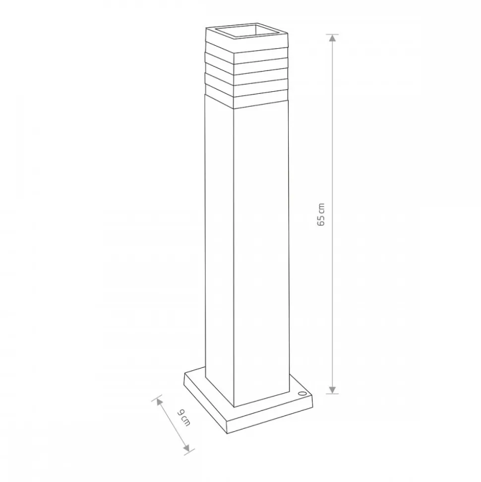 Lampa Ogrodowa OIR Czarny 1xE27 IP44 65cm
