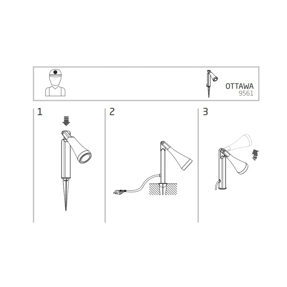 Lampa Ogrodowa OTTAWA Czarny 1xGU10 IP44 55,7cm