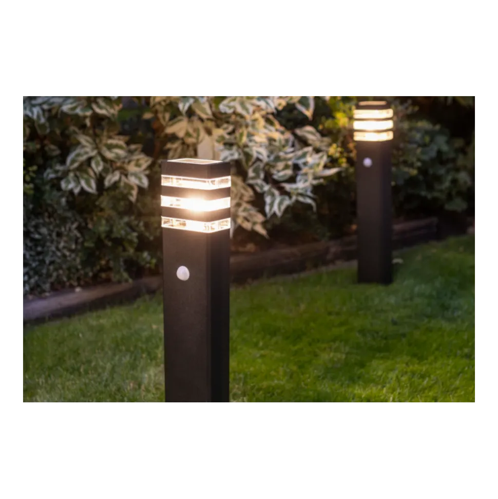 Lampa Ogrodowa RIO Czarny 1xE27 IP54 Czujnik Ruchu