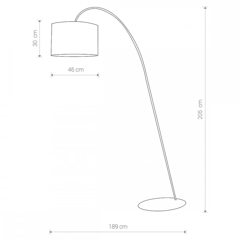 Lampa Podłogowa ALICE Czarny Złoty Abażur 1xE27 205cm