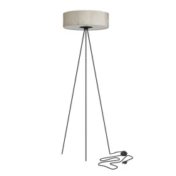 Lampa Podłogowa CADILAC Czarny Szary Abażur 1xE27 154cm