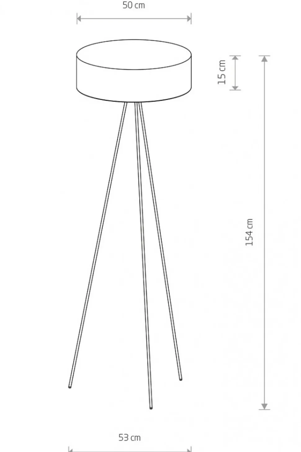 Lampa Podłogowa CADILAC Czarny Szary Abażur 1xE27 154cm