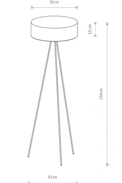 Lampa Podłogowa CADILAC Czarny Abażur 1xE27 154cm