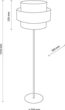 Lampa Podłogowa CALISTO Czarny Biały Abażur 1xE27 159 cm