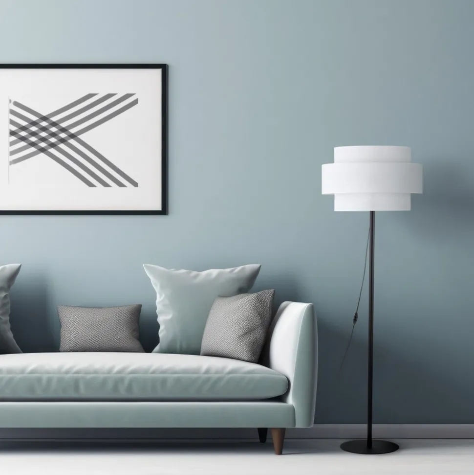 Lampa Podłogowa CALISTO Czarny Biały Abażur 1xE27 159 cm