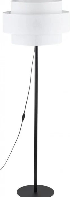 Lampa Podłogowa CALISTO Czarny Biały Abażur 1xE27 159 cm