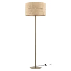 Lampa podłogowa CALMA sabia bezowa abażur słomkowy 1xE27