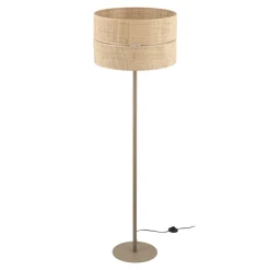Lampa podłogowa CALMA sabia bezowa abażur słomkowy 1xE27