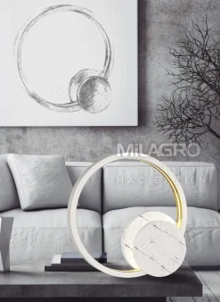 Lampa Podłogowa CASSIOPEIA Biały Złoty Marmur 8,5W LED 70cm