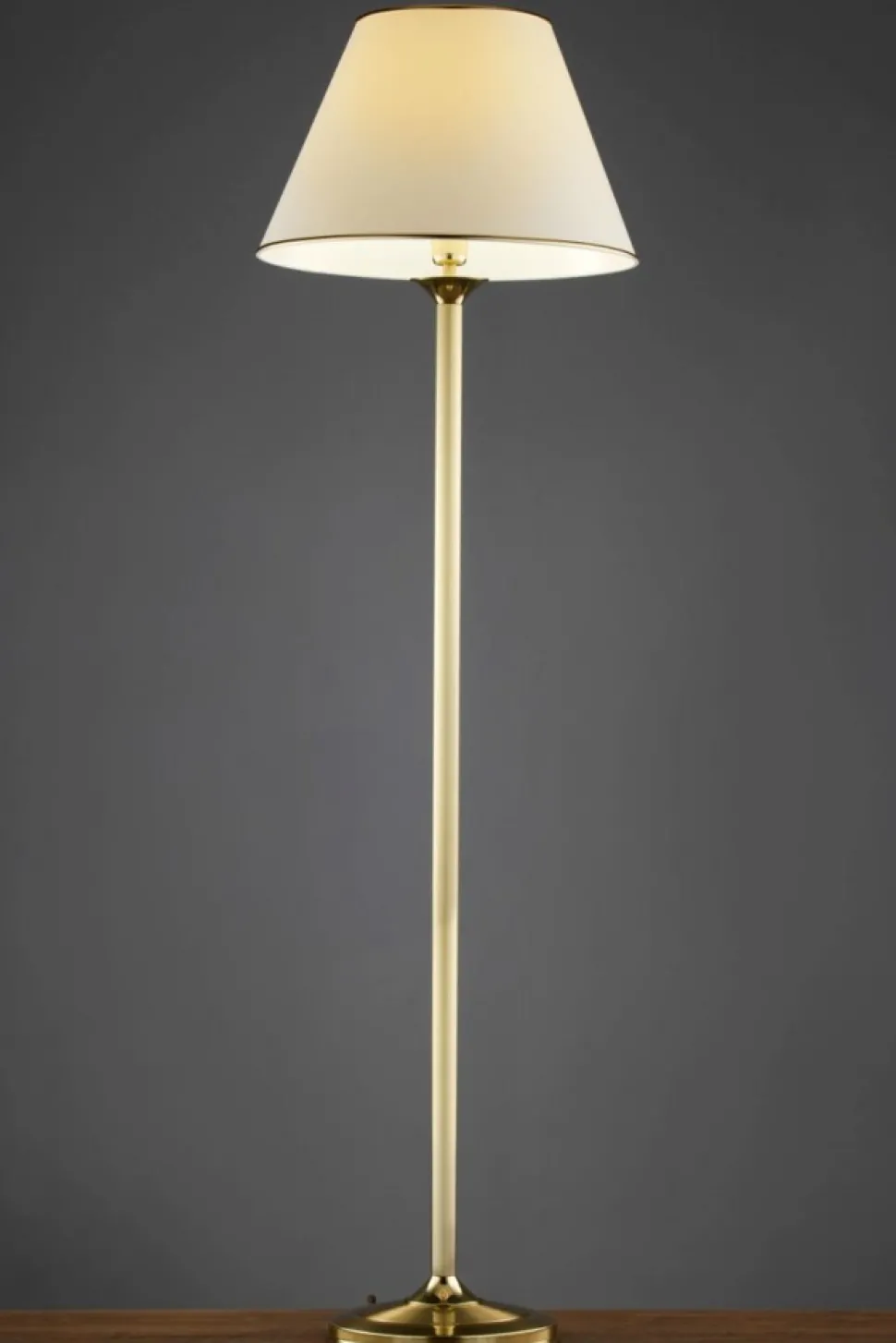 Lampa podłogowa CLASSIC misiądz satynowany 1xE27