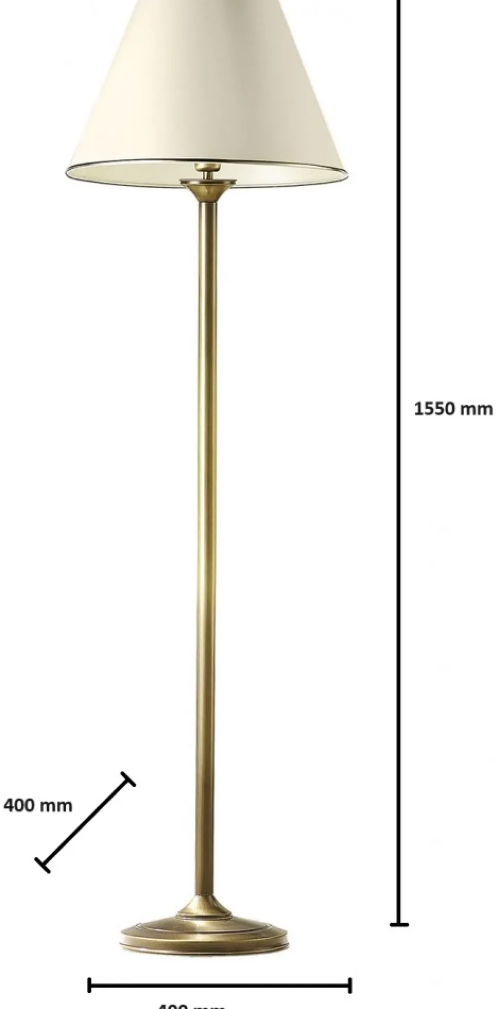 Lampa Podłogowa CLASSIC Patyna Beżowy Abażur 1xE27 155 cm